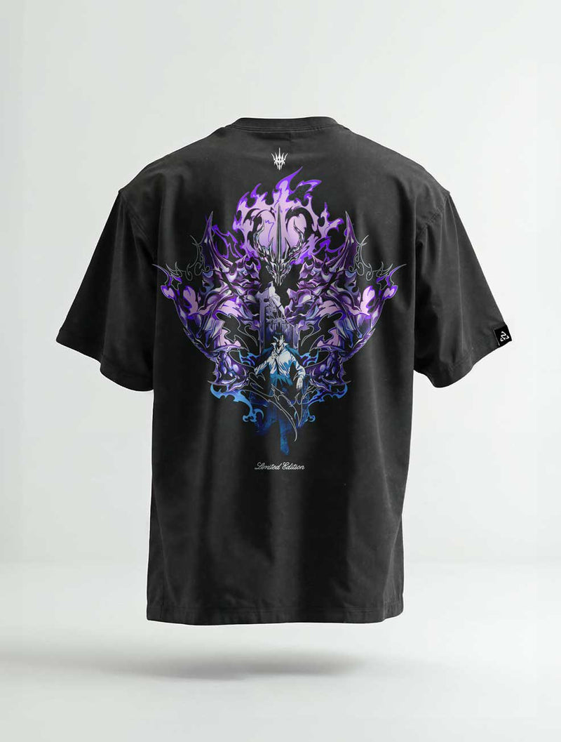 Shadow Blade Vintage Tee - Solo Leveling-inspired design by Torazen