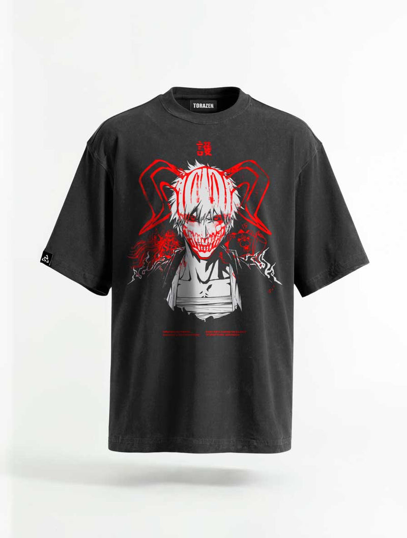 Hollow Grin Vintage Tee - Bleach-inspired design by Torazen