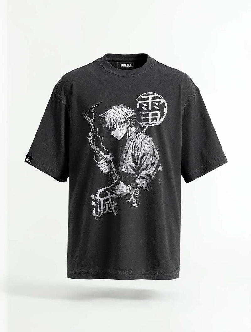 Electric Focus Vintage Tee - Demon Slayer-inspired design by Torazen