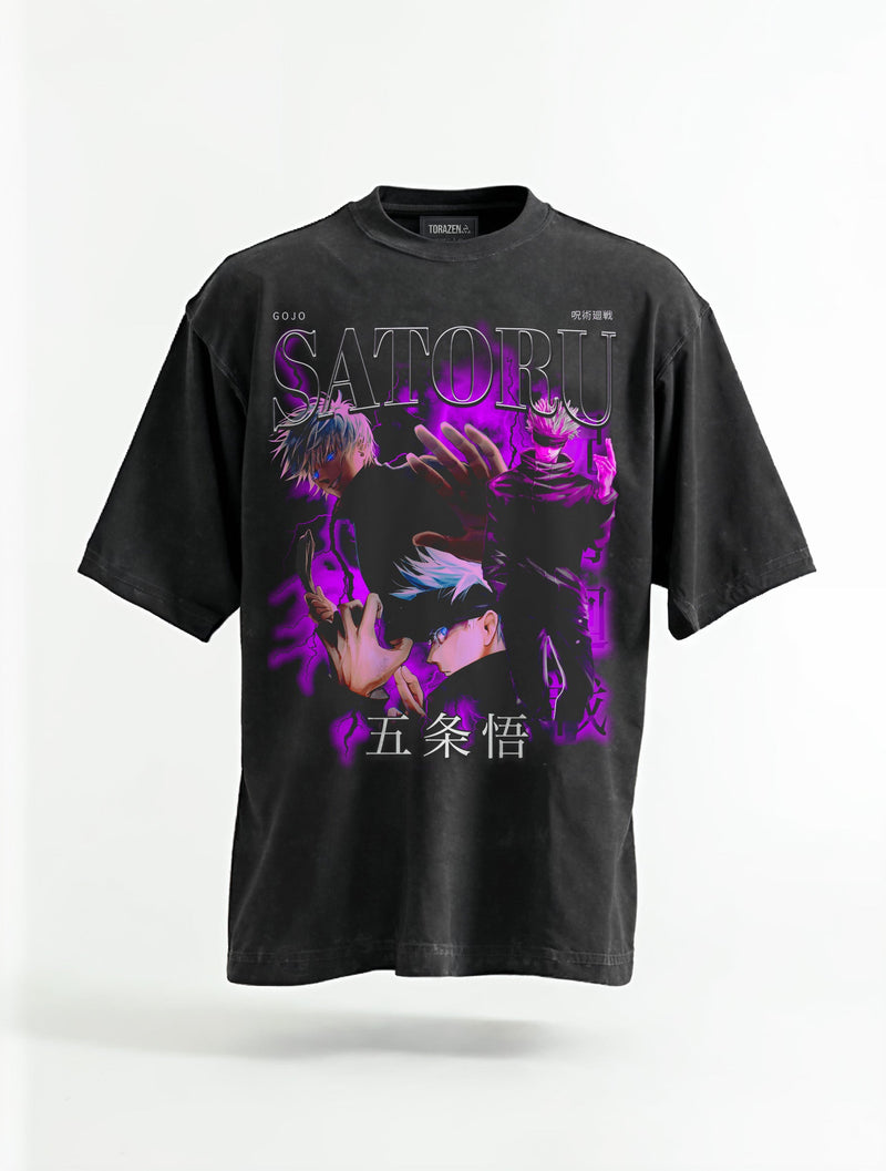 Blindfold Sage Cursed Energy Vintage Tee - Jujutsu Kaisen-inspired design by Torazen