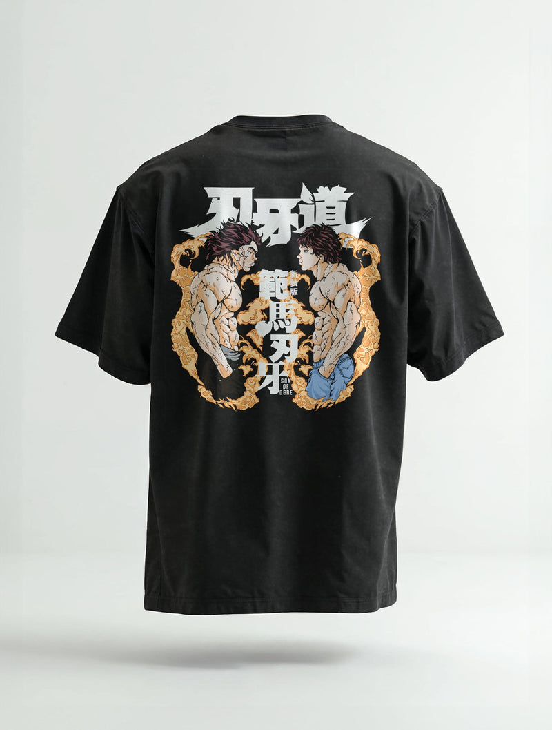 Baki vs. Yujiro Showdown Vintage Tee - Baki Hanma-inspired design by Torazen