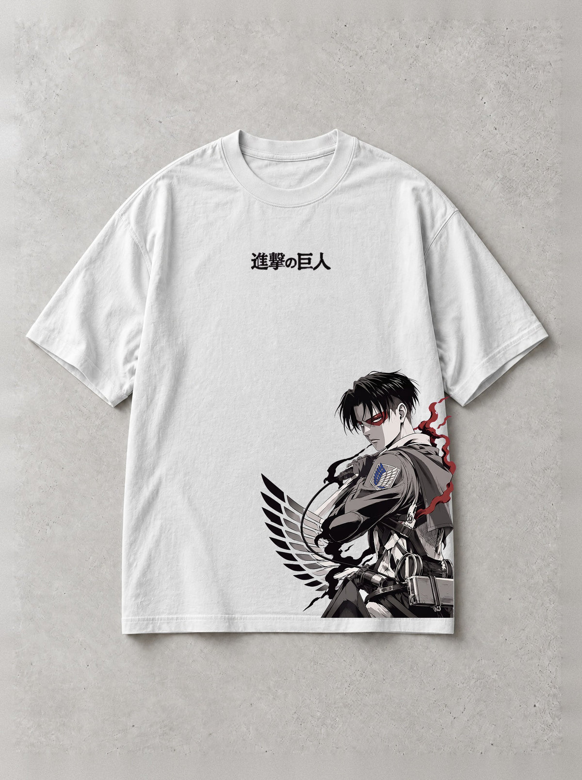 Captain Lower Flank Vintage Tee - Attack on Titan-inspired design by Torazen, front view