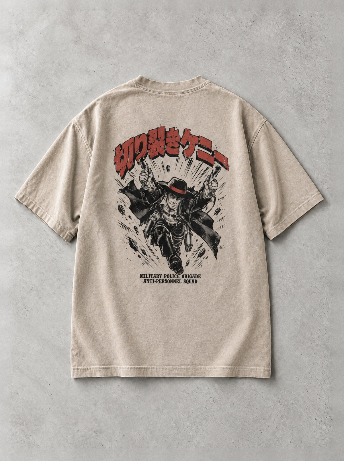 Kenny the Ripper Vintage Tee - Attack on Titan-inspired design by Torazen, back view