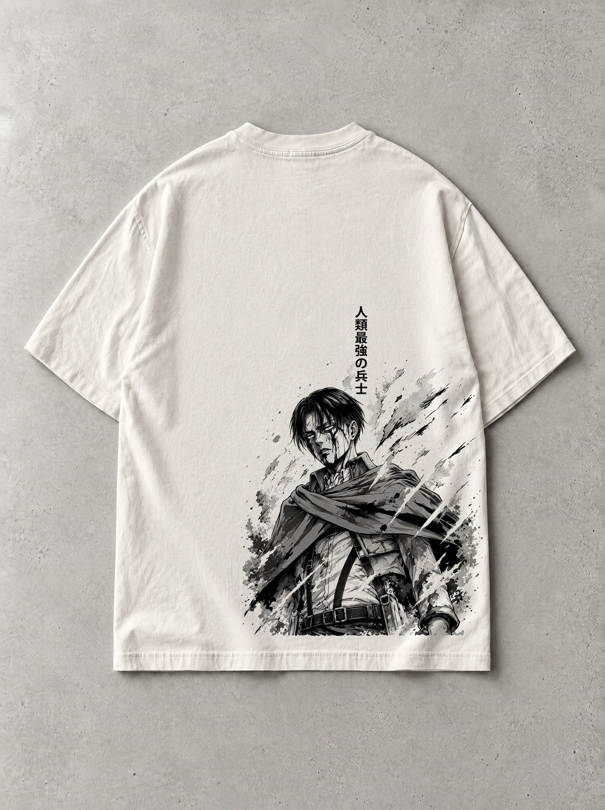 Strongest Soldier Ink Vintage Tee - Attack on Titan-inspired design by Torazen, back view