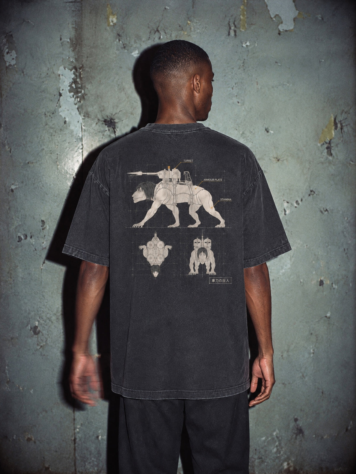 AOT ✦ War Chassis Vintage Tee by Torazen, worn on model