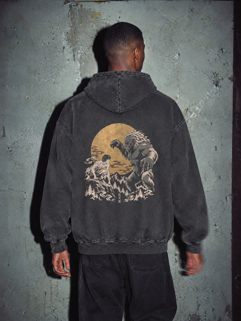 BAKI ✦ Yasha Ape Vintage Hoodie by Torazen, worn on model