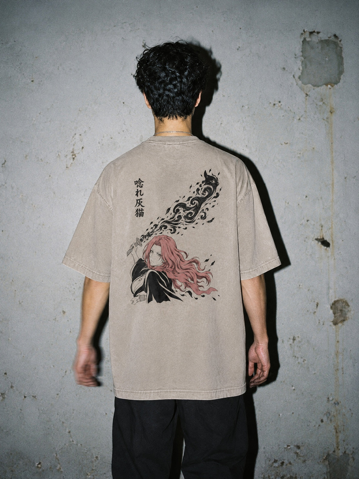 BLCH ✦ Ash Cat Vintage Tee by Torazen, worn on model