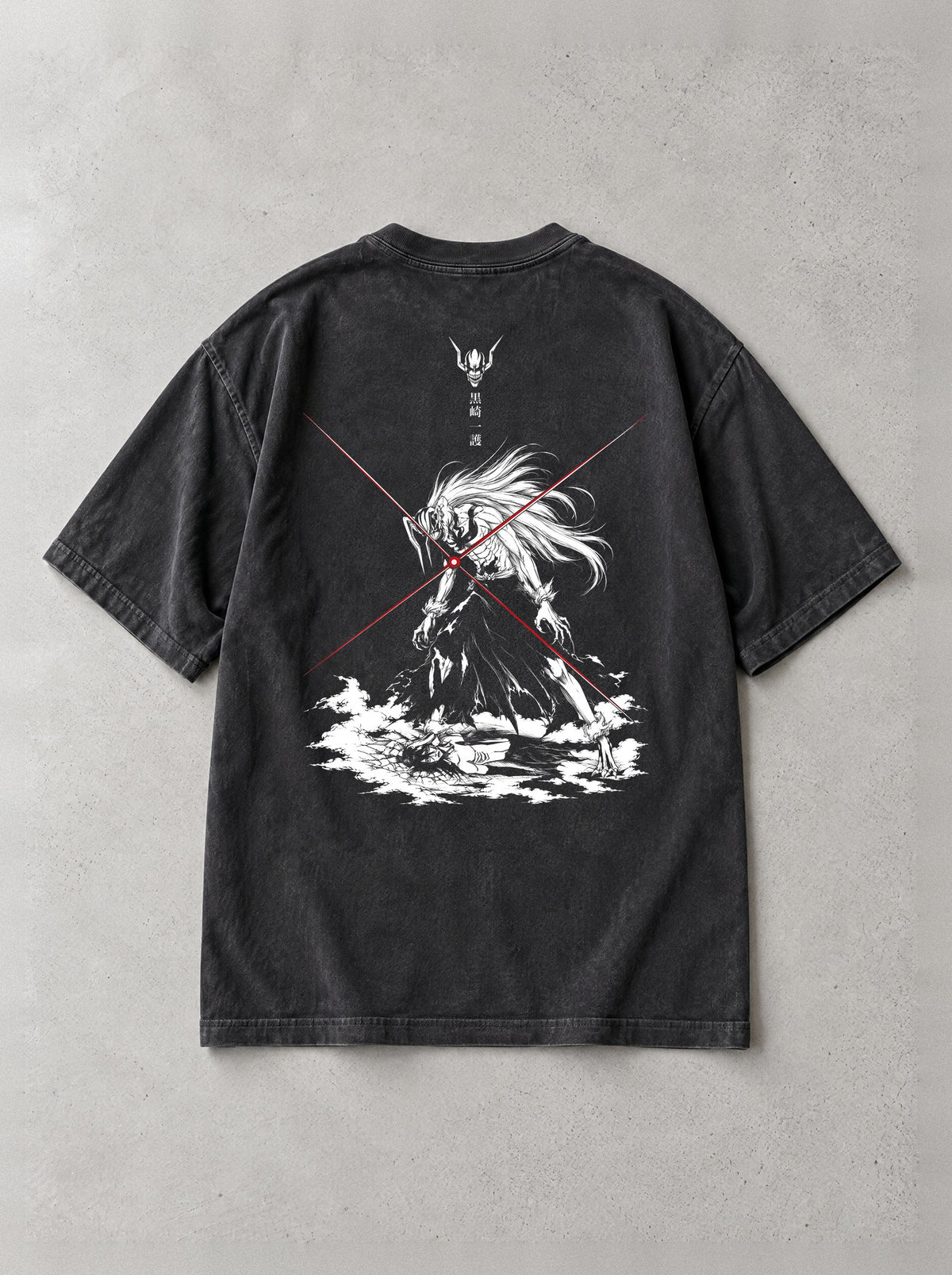Crossed Hollow Strike Vintage Tee - Bleach-inspired design by Torazen, back view
