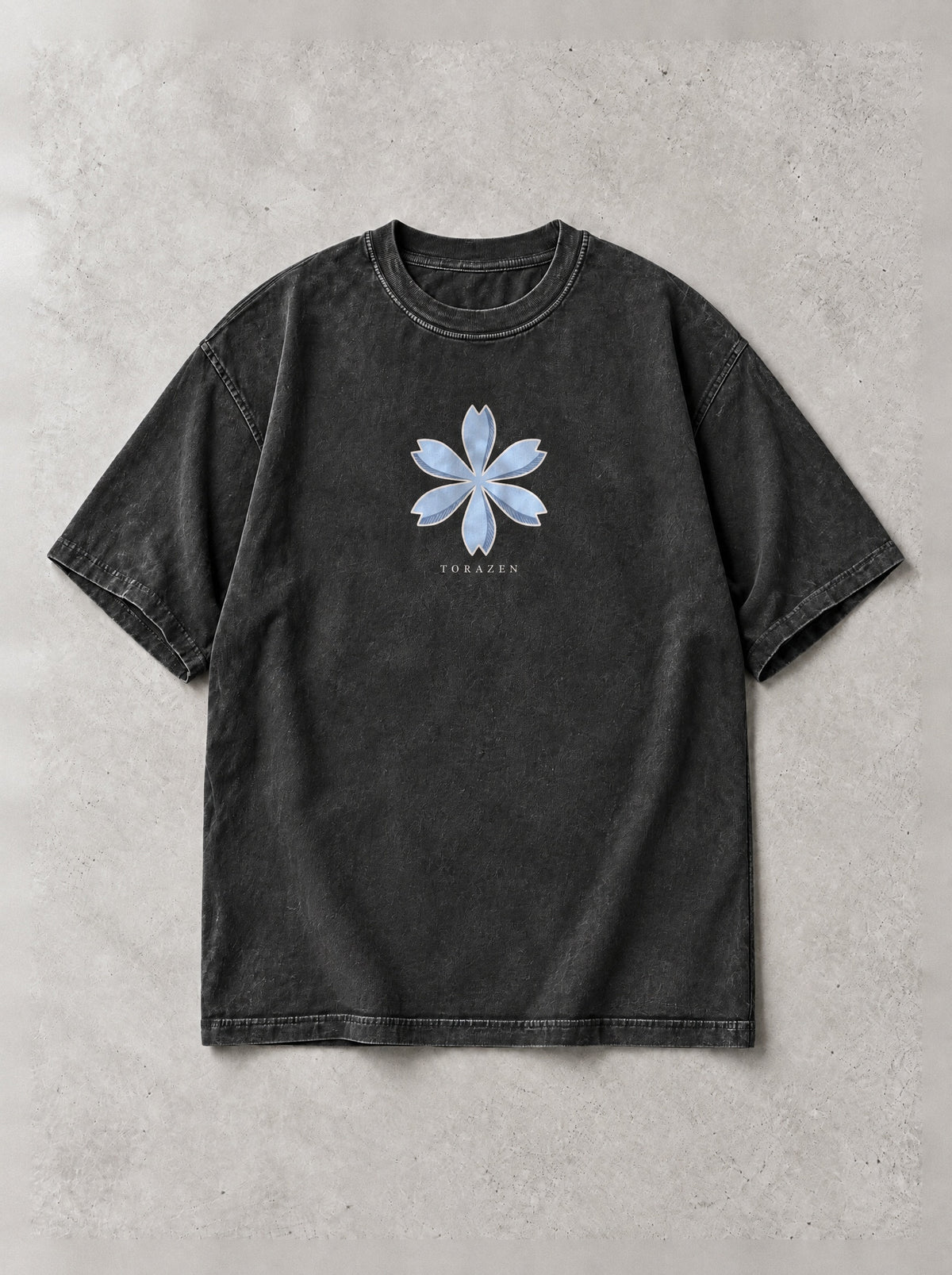 Six Flower Halo Vintage Tee by Torazen, front view