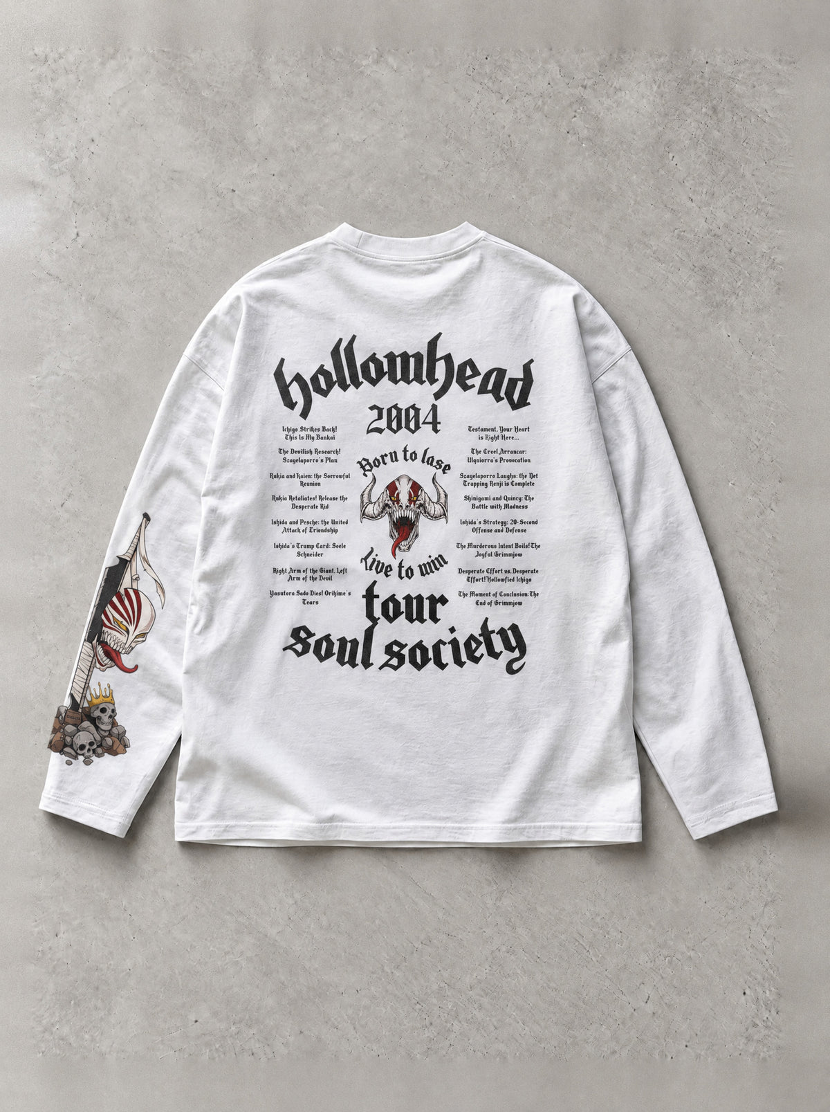 Tour Soul Society Long Sleeve Tee - Bleach-inspired design by Torazen, back view