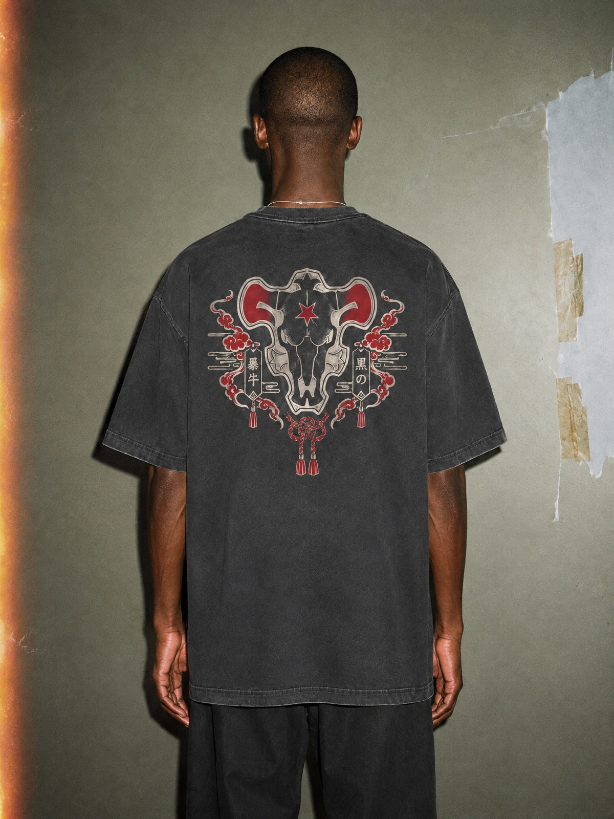 BLK-CLV ✦ Black Bulls Vintage Tee by Torazen, worn on model