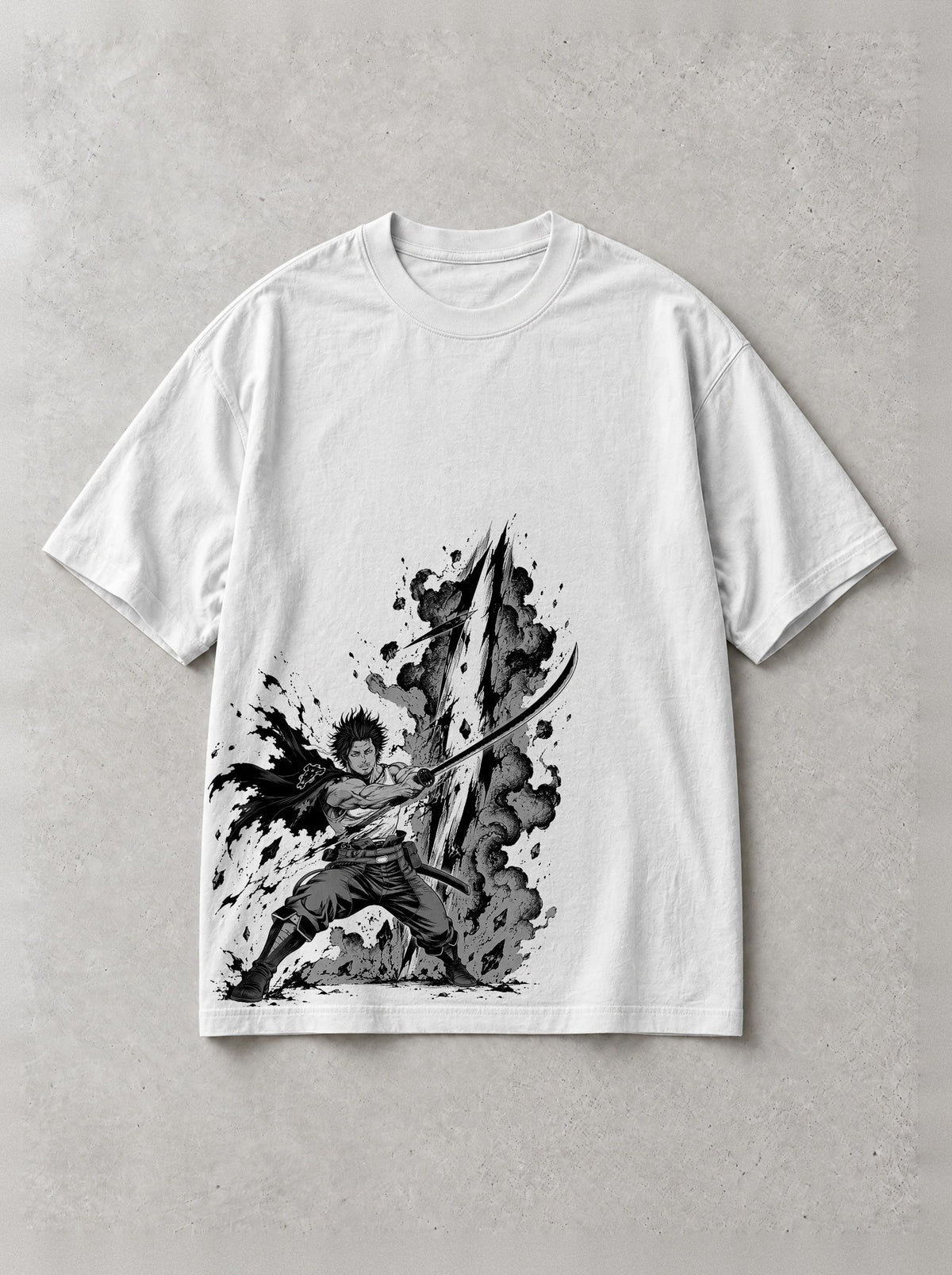 Dark Slash Captain Vintage Tee - Black Clover-inspired design by Torazen, front view
