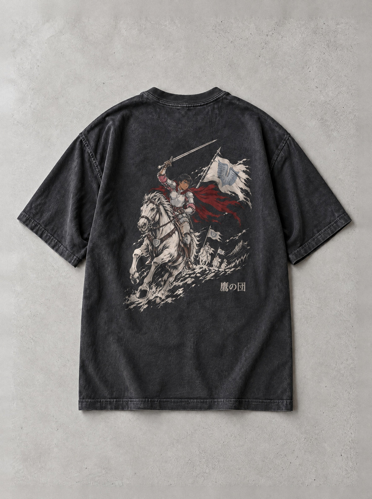 Hawk Commander Vintage Tee - Berserk-inspired design by Torazen, back view