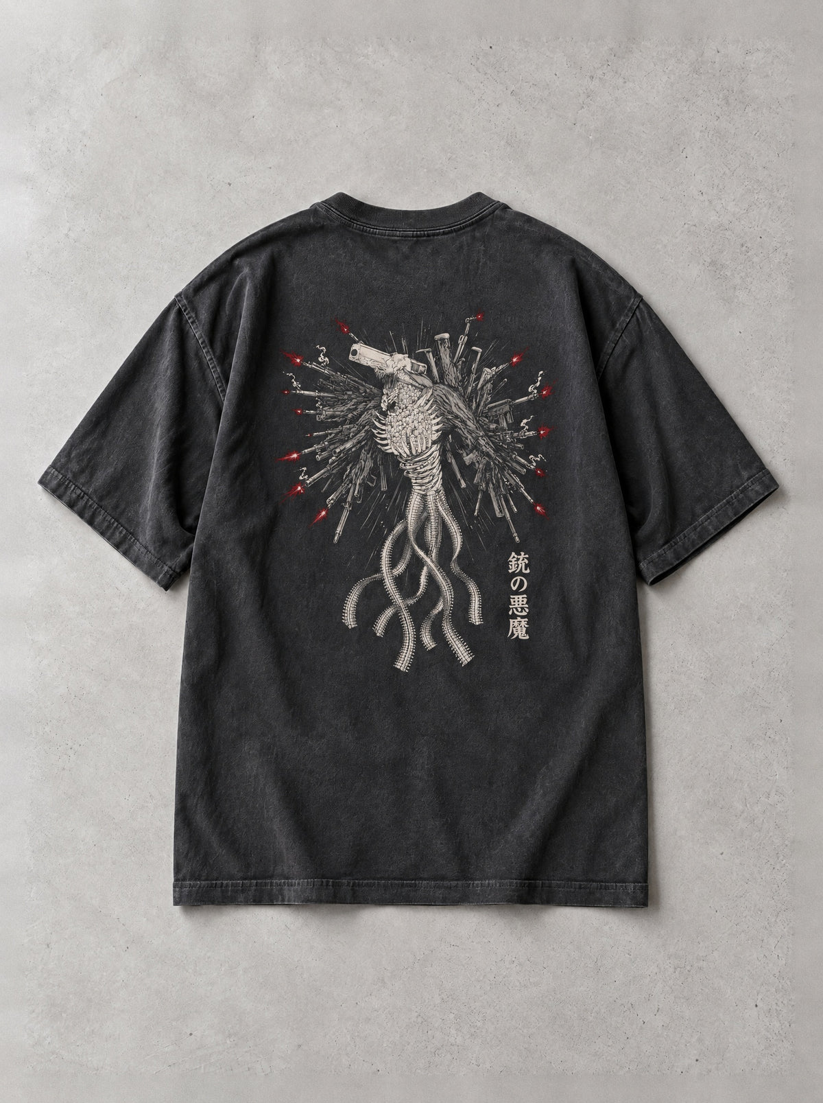 Gun Devil Vintage Tee - Chainsaw Man-inspired design by Torazen, back view