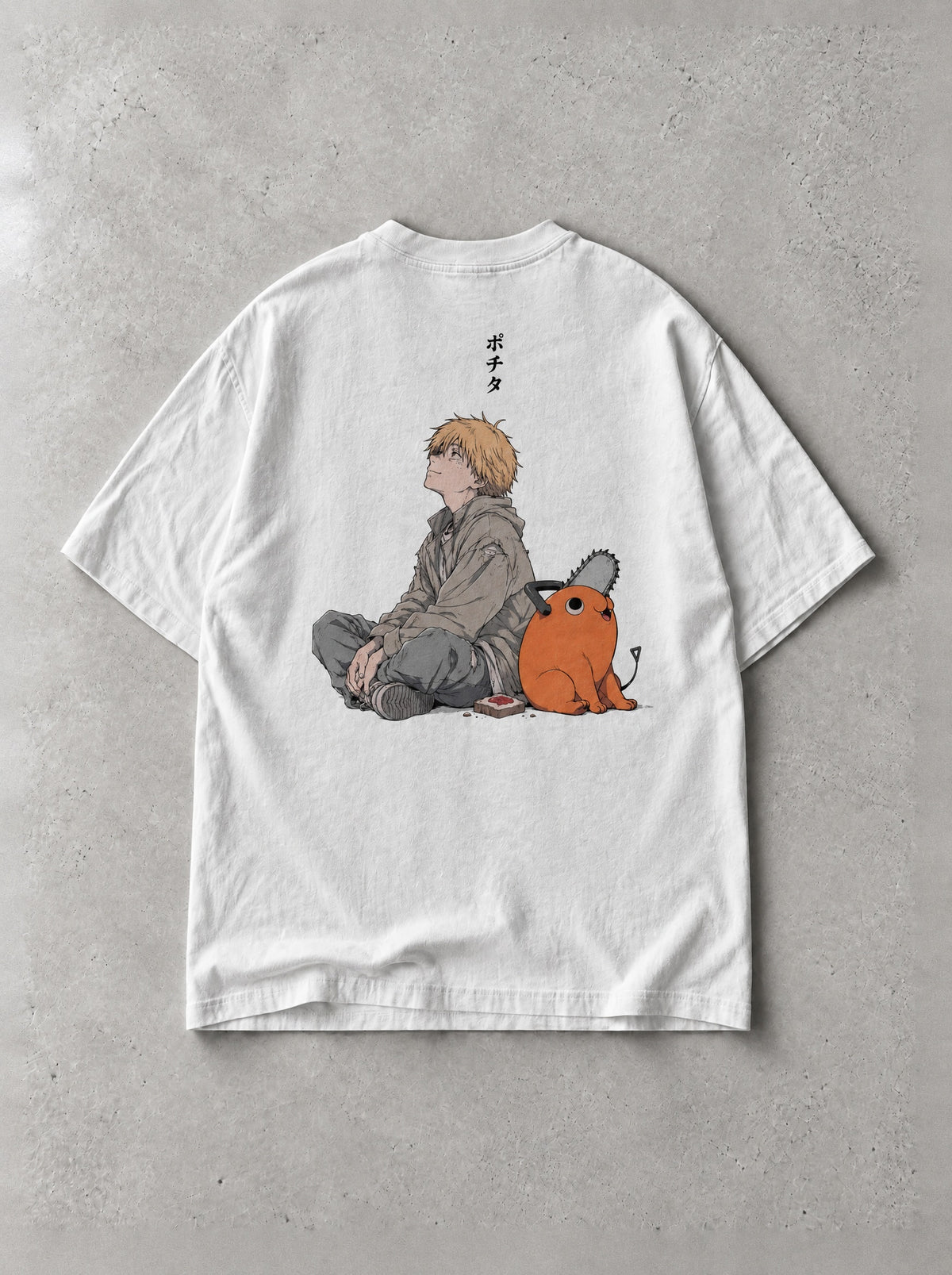 Pochita's Dream Retro Tee - Chainsaw Man-inspired design by Torazen, back view