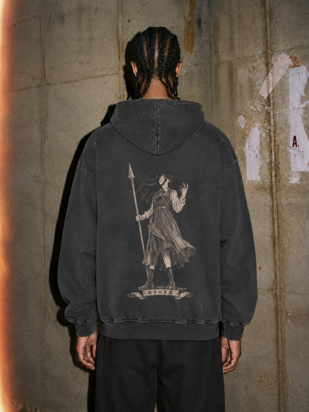 CSM ✦ War Devil Vintage Hoodie by Torazen, worn on model