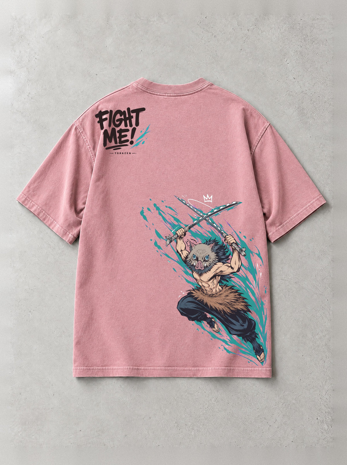 Boar Blade Charge Vintage Tee - Demon Slayer-inspired design by Torazen, back view