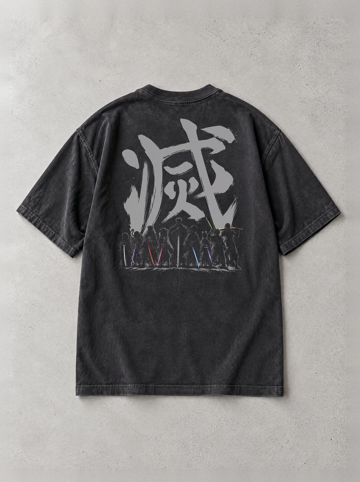 Hashira Line Vintage Tee - Demon Slayer-inspired design by Torazen, back view