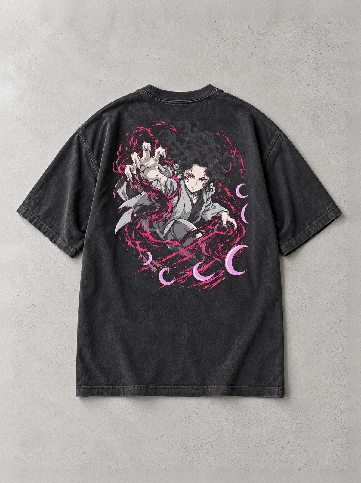 Moonlit Lineage Vintage Tee - Demon Slayer-inspired design by Torazen, back view