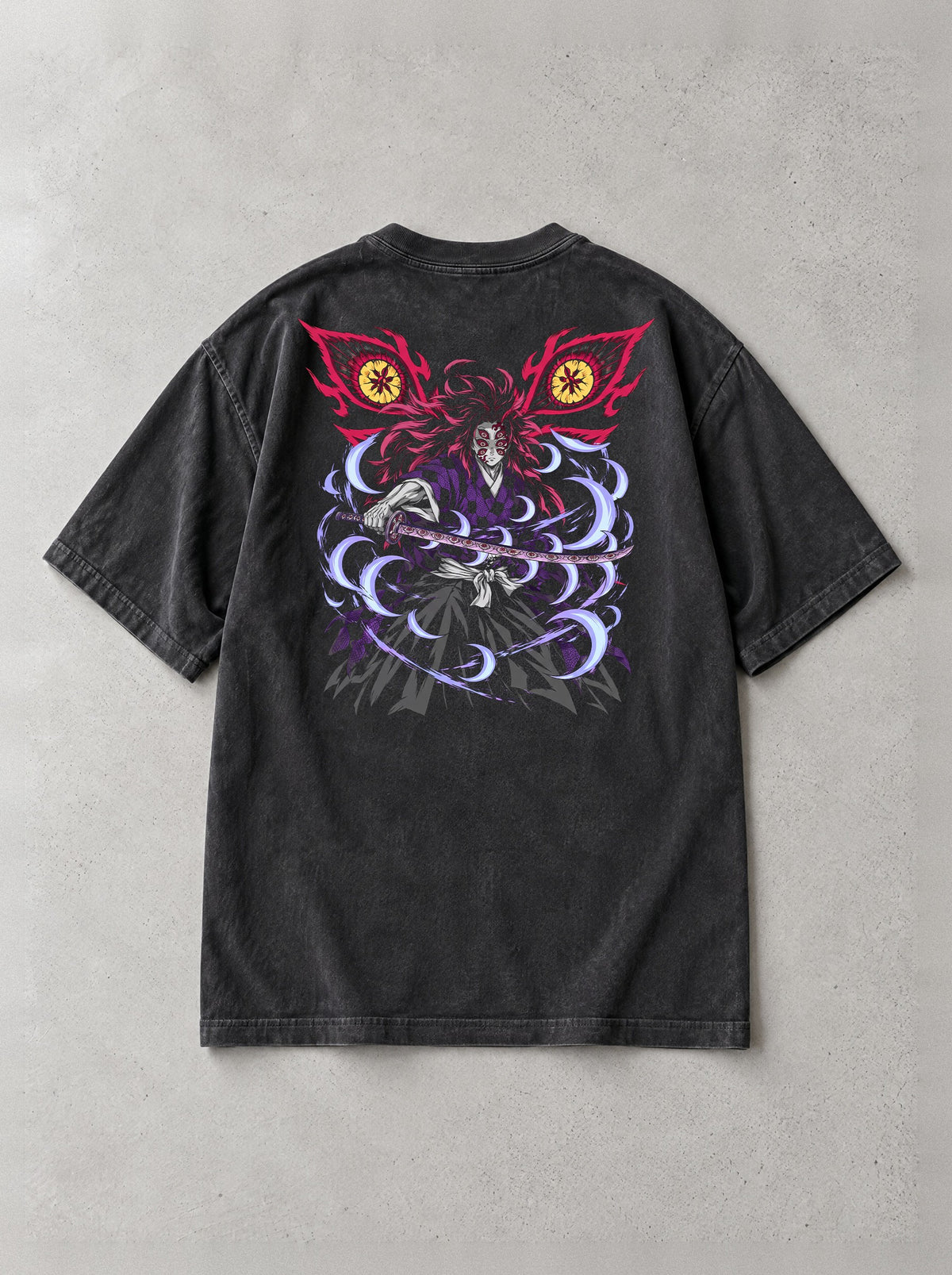 Six Eyed Moon Vintage Tee - Demon Slayer-inspired design by Torazen, back view
