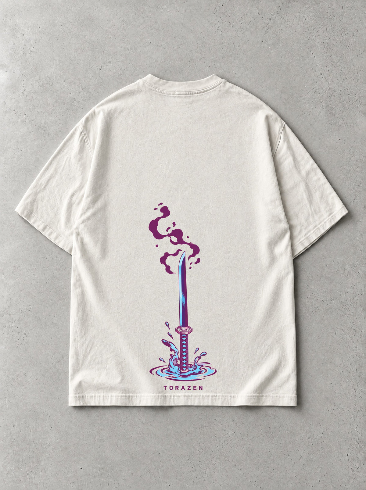 Water Pillar Masks Vintage Tee by Torazen, back view