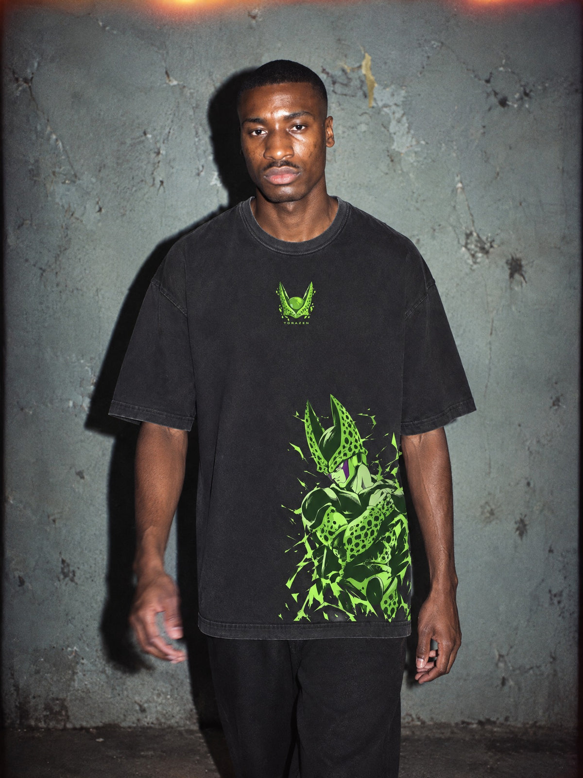 DBZ ✦ Final Form Glare Vintage Tee by Torazen, worn on model