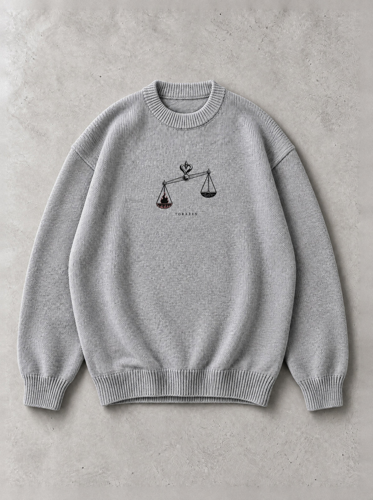 Scales of Obedience Knitted Sweater by Torazen, front view