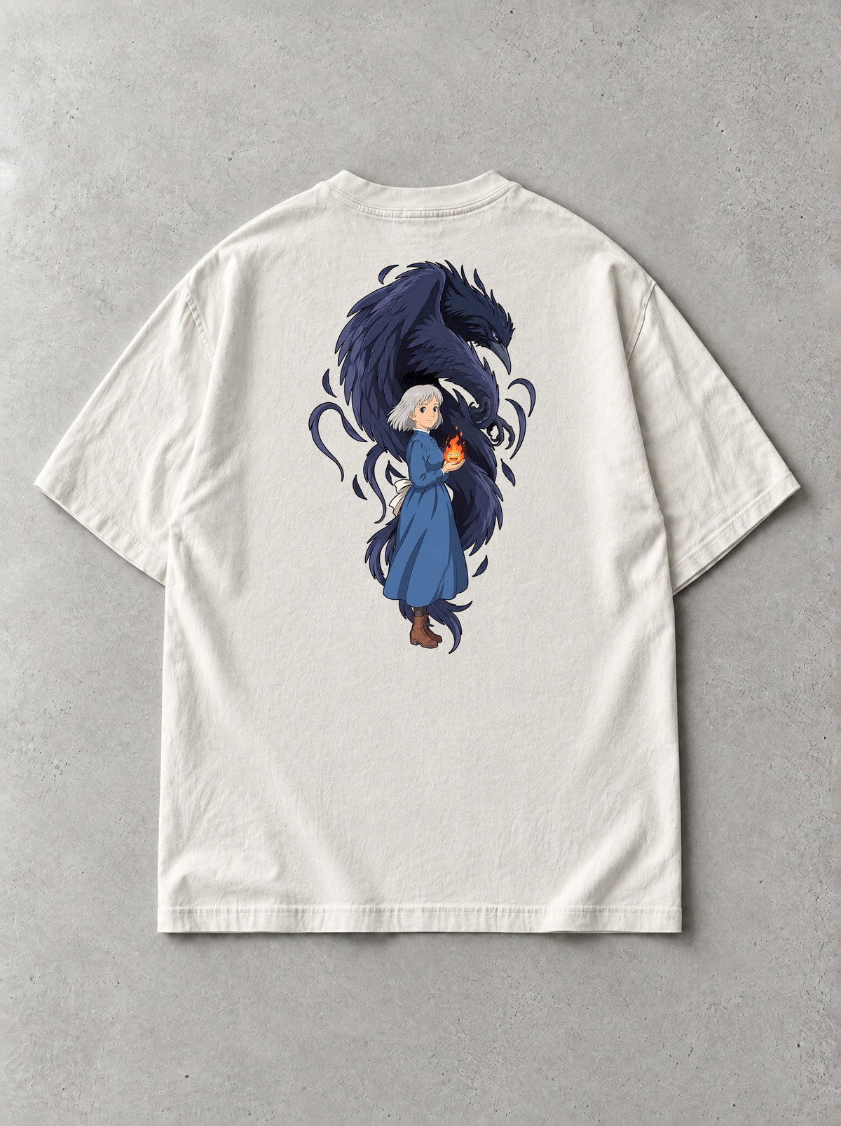 Fire Demon Cradle Vintage Tee - Studio Ghibli-inspired design by Torazen, back view