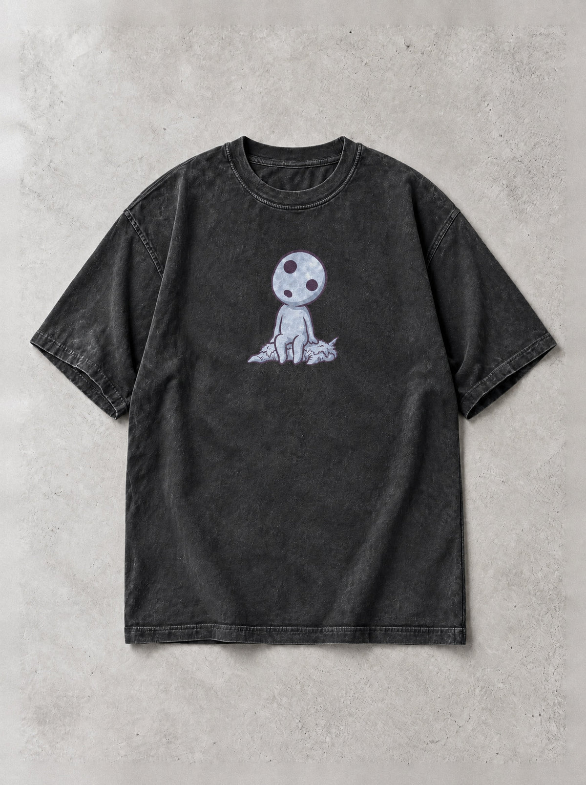 Wolf Mother Guard Vintage Tee - Studio Ghibli-inspired design by Torazen, front view