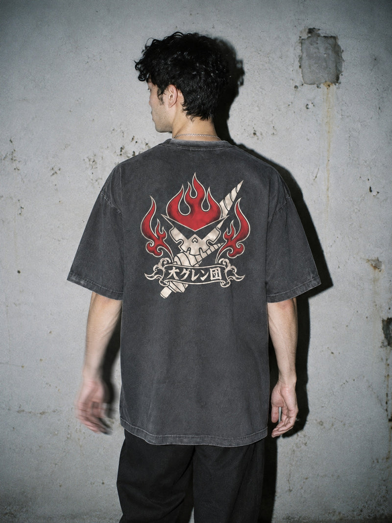 GUR-LAG ✦ Team Dai-Gurren Vintage Tee by Torazen, worn on model
