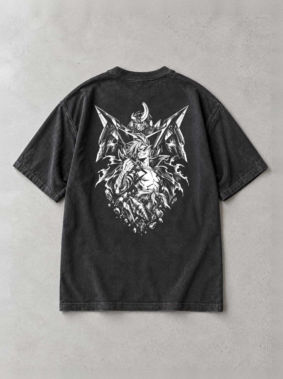 Drill Spirit Grin Vintage Tee - Gurren Lagann-inspired design by Torazen, back view