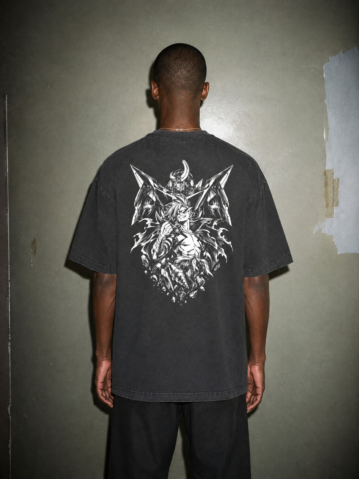 GUR-LAG ✦ Drill Spirit Grin Vintage Tee by Torazen, worn on model