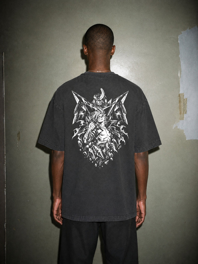 GUR-LAG ✦ Drill Spirit Grin Vintage Tee by Torazen, worn on model