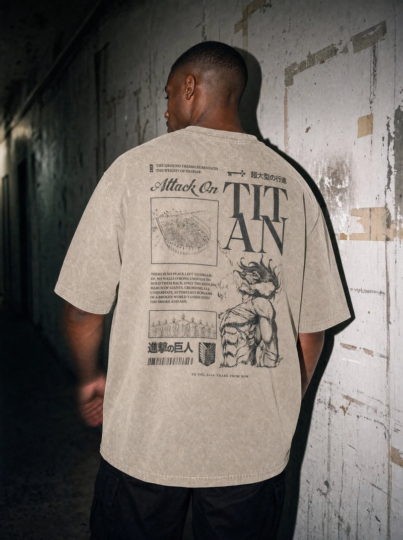 Wall Shift Vintage Tee - Attack on Titan-inspired design by Torazen