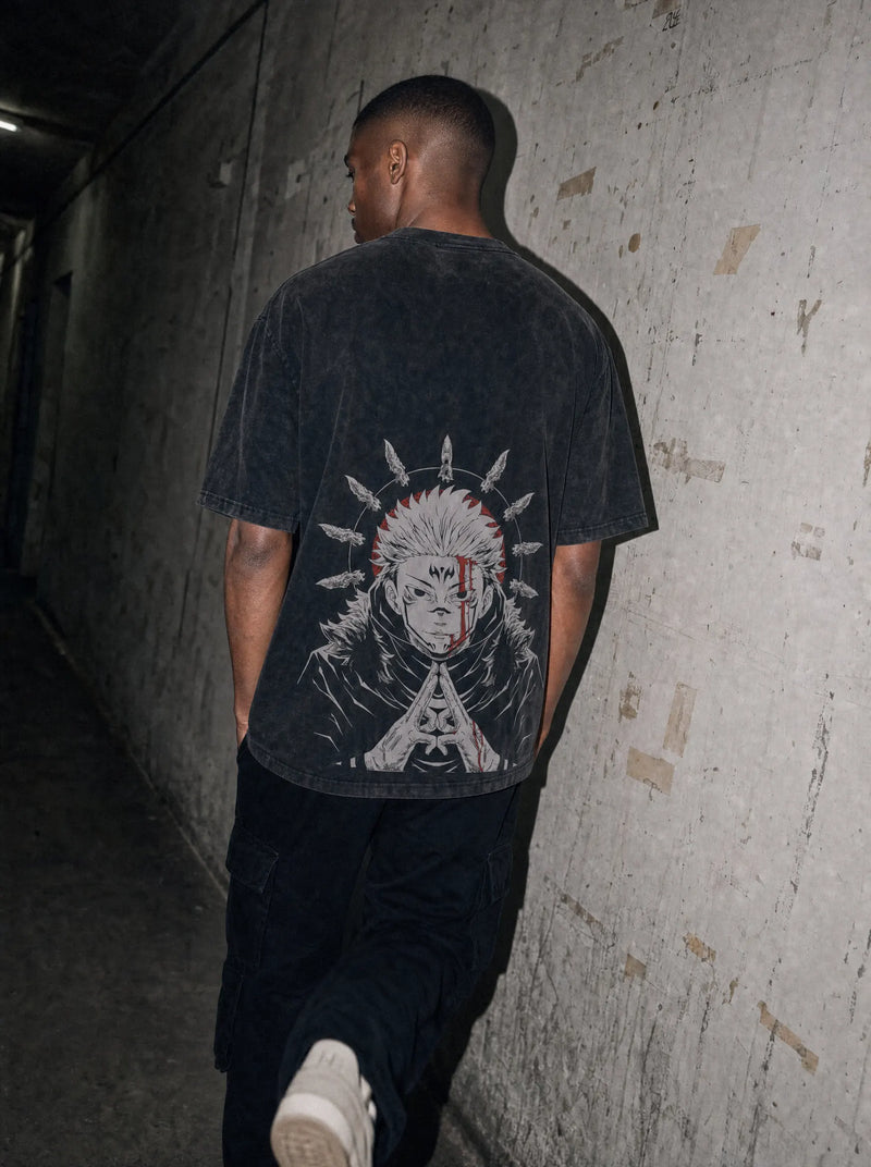 King Cursed 2-Sided Vintage Tee - Jujutsu Kaisen-inspired design by Torazen