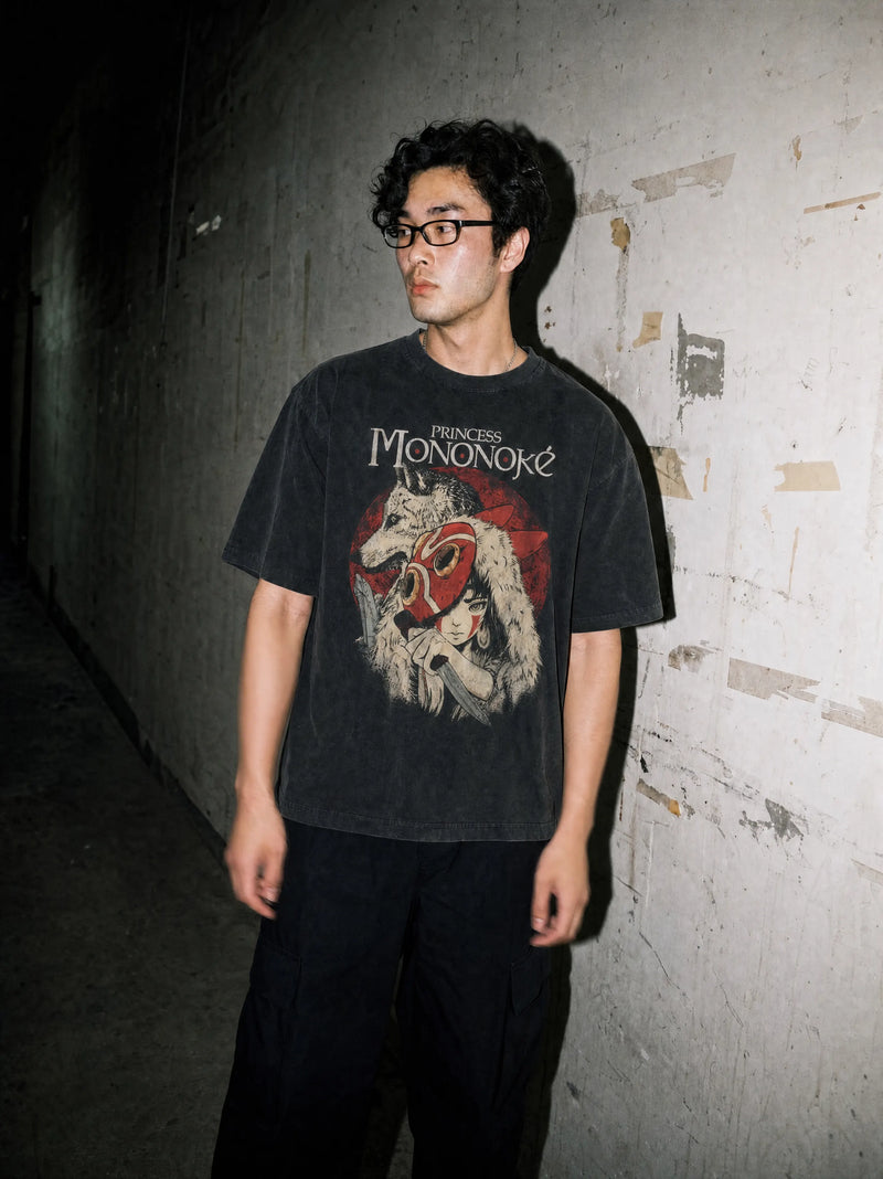 Princess Mononoke Vintage Tee - Studio Ghibli-inspired design by Torazen
