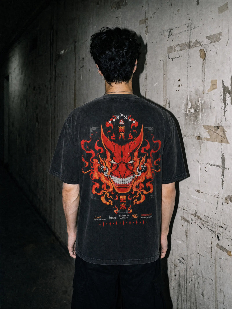 Zaraki Unyielding Spirit Vintage Tee - Bleach-inspired design by Torazen