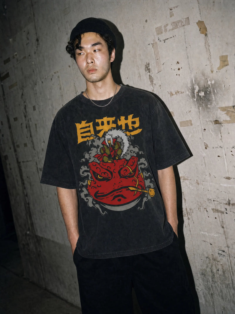 Jiraiya Toad Sage Vintage Tee - Naruto-inspired design by Torazen