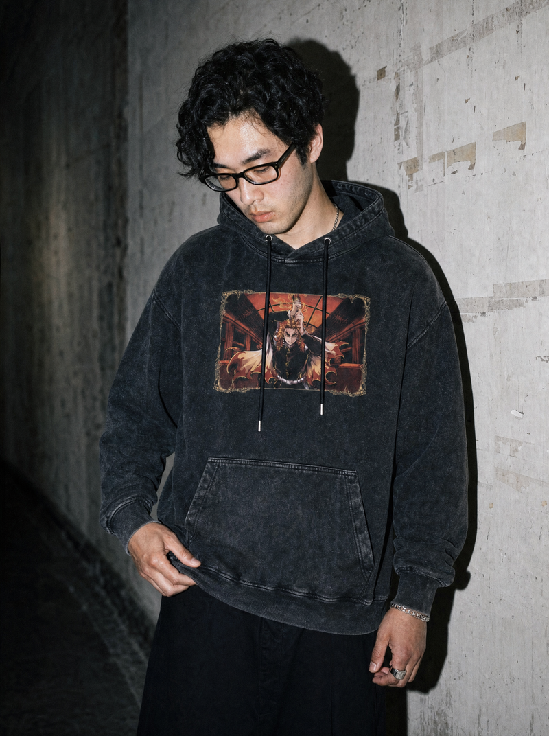Flaming Tiger Rengoku Vintage Hoodie - Demon Slayer-inspired design by Torazen