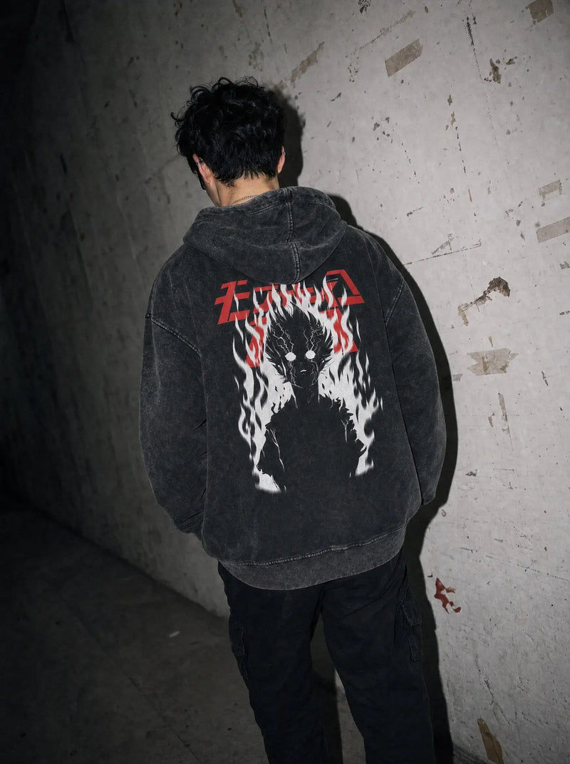OTH ✦ Mob Psycho Vintage Hoodie - model wearing