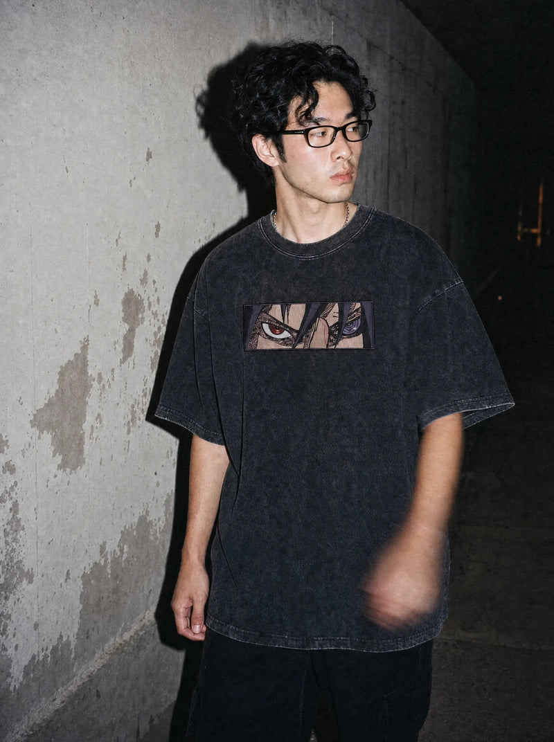 NRTO ✦ Vengeful Eyes Embroidery Tee on-model PDP image