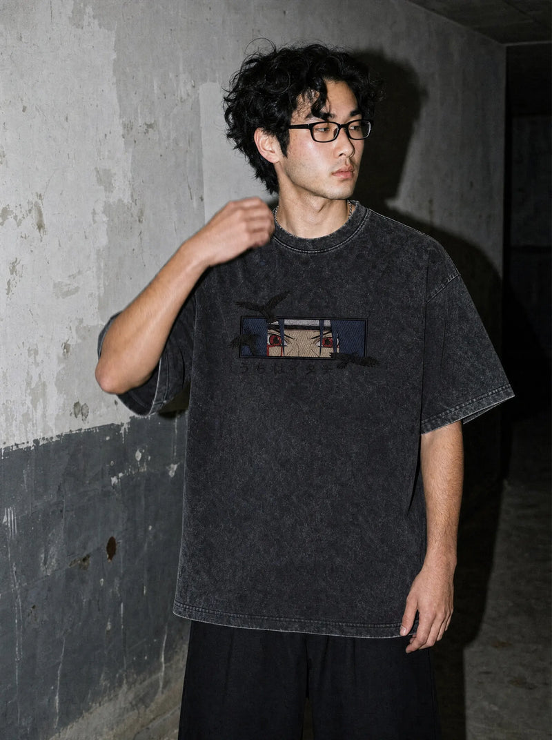 NRTO ✦ Clan Killer Eyes Embroidery Tee on-model PDP image