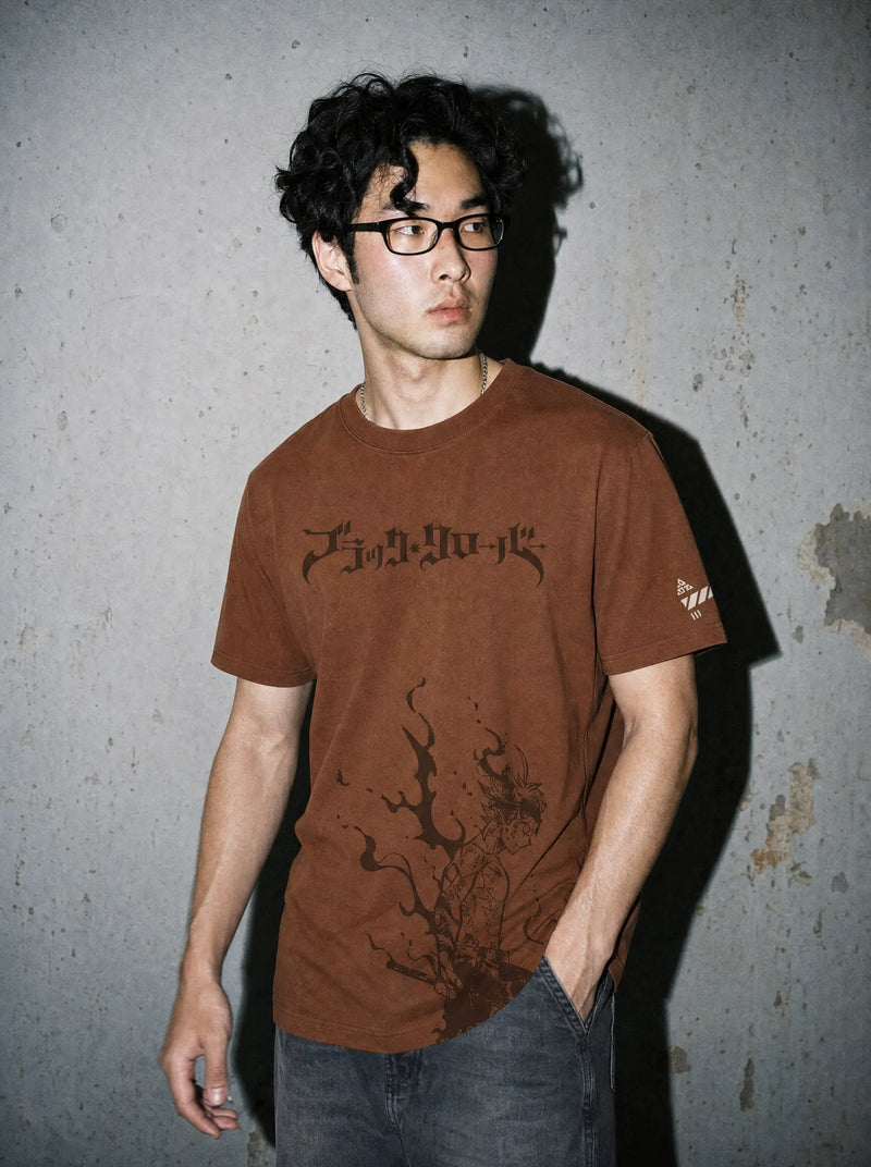 BLK-CLV ✦ Demon Form Clover Warrior Graphic Tee on-model PDP image