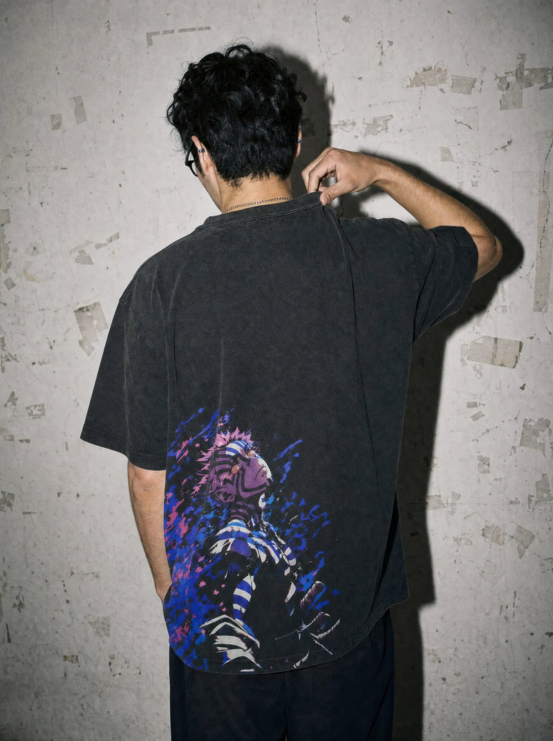 Moonlit Rage Vintage Tee - Demon Slayer-inspired design by Torazen