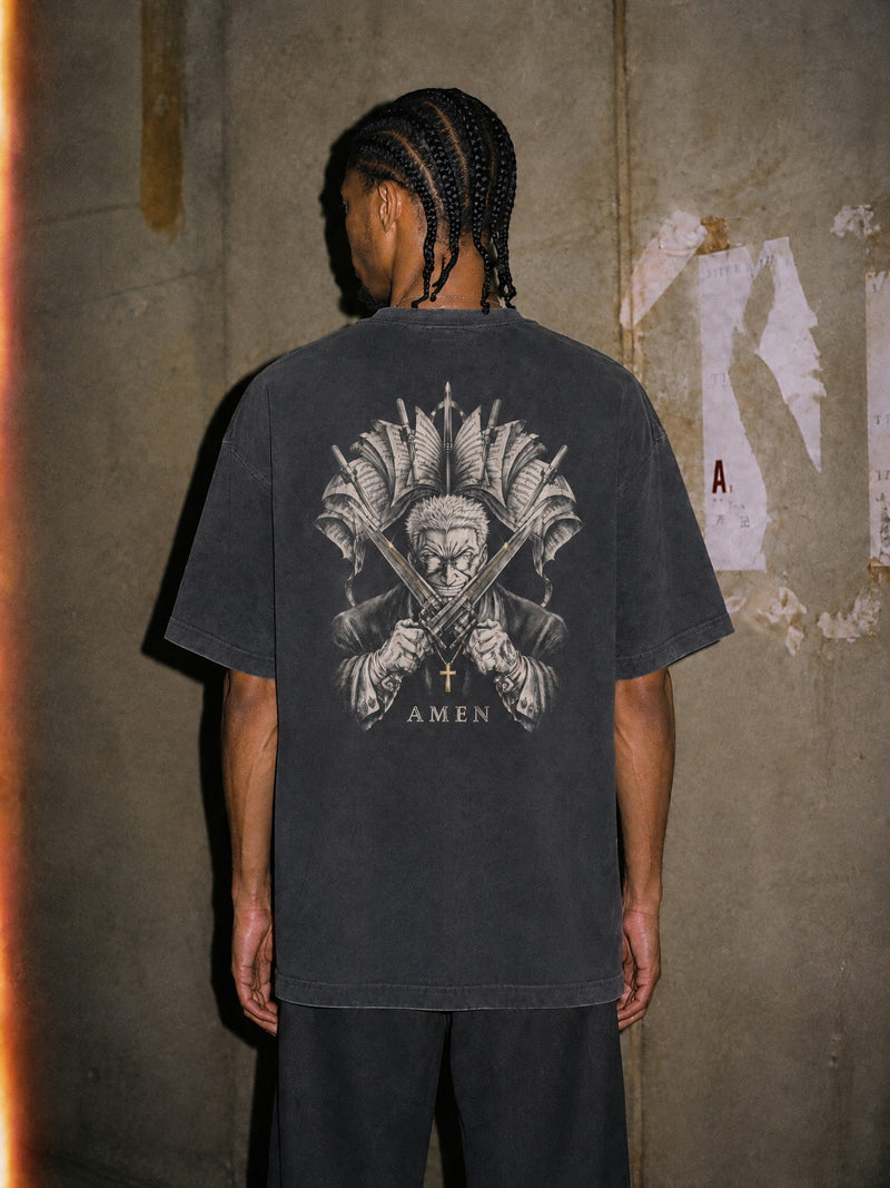 HLSNG ✦ Hands of Perdition Vintage Tee by Torazen, worn on model