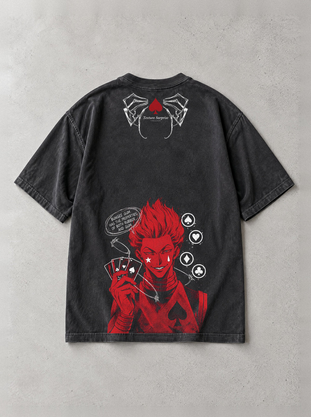 Bungee Gum Grin Vintage Tee - Hunter x Hunter-inspired design by Torazen, back view