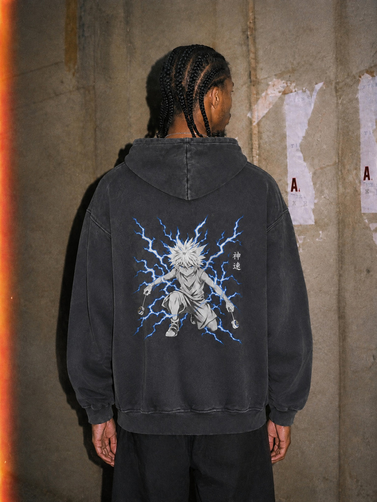 HXH ✦ Static Crown Break Vintage Hoodie by Torazen, worn on model