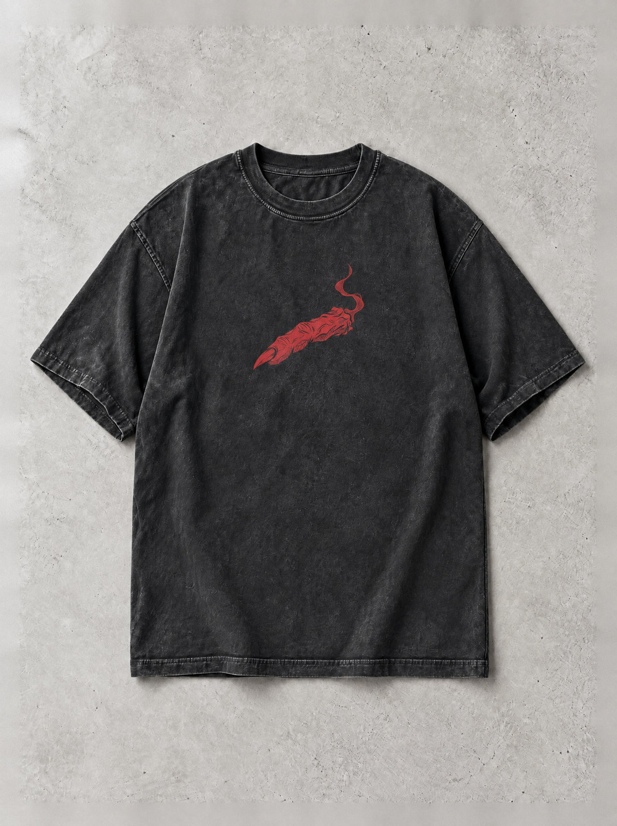Crimson Ripple Kneel Vintage Tee - Jujutsu Kaisen-inspired design by Torazen, front view