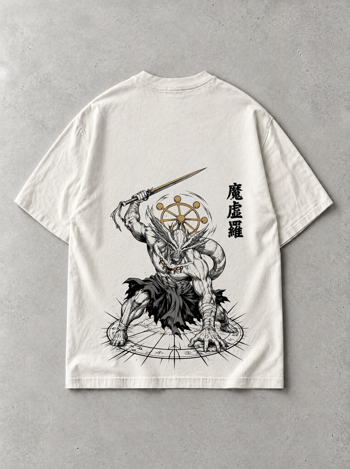 Eight Handled Wheel Vintage Tee - Jujutsu Kaisen-inspired design by Torazen, back view