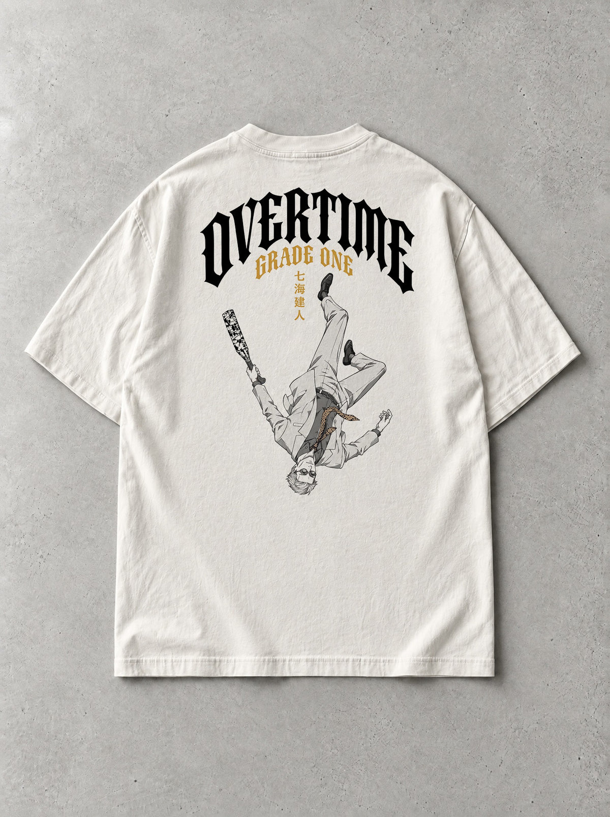 Overtime Grade One Vintage Tee - Jujutsu Kaisen-inspired design by Torazen, back view